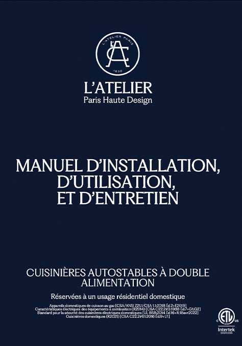 Manuel D’installation, D’utilisation, Et D’entretien