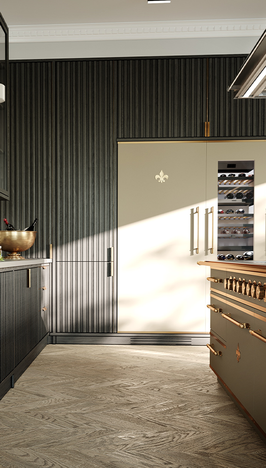 Black custom kitchen cupboards