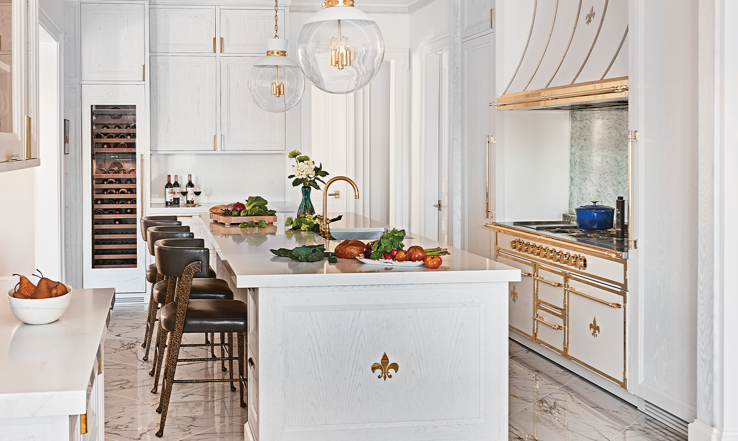 white and silver luxury kitchen ranges