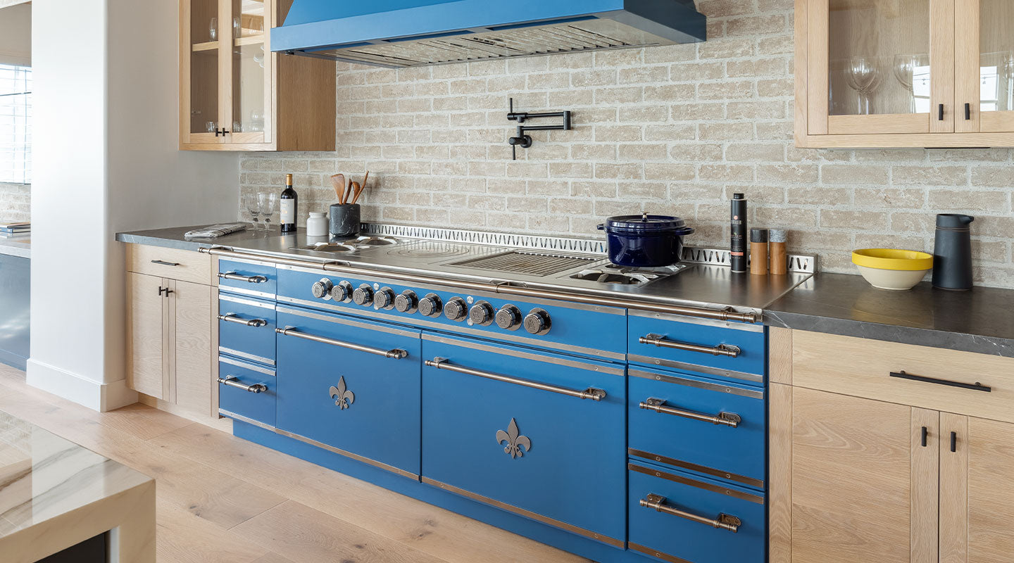 Blue Color Designer Kitchen Range Hoods with Blue Color French Kitchen Ranges