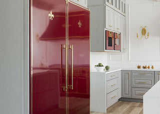 Glossy red color wall appliances