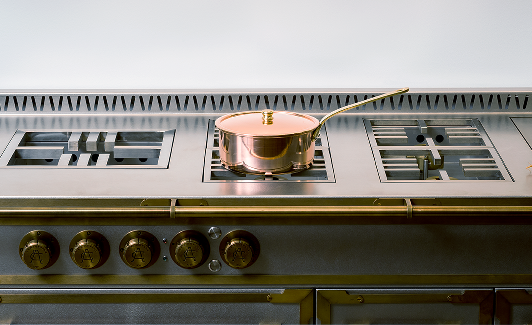Copper Saucepan with Lid 8-11/16